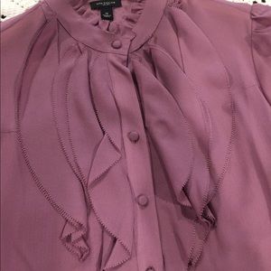 Silk ruffle front blouse - NWOT